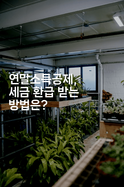 연말소득공제, 세금 환급 받는 방법은? -절세왕