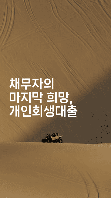 채무자의 마지막 희망, 개인회생대출