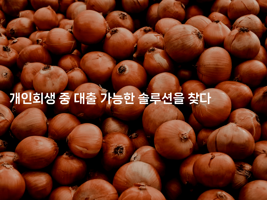 개인회생 중 대출 가능한 솔루션을 찾다-절세왕