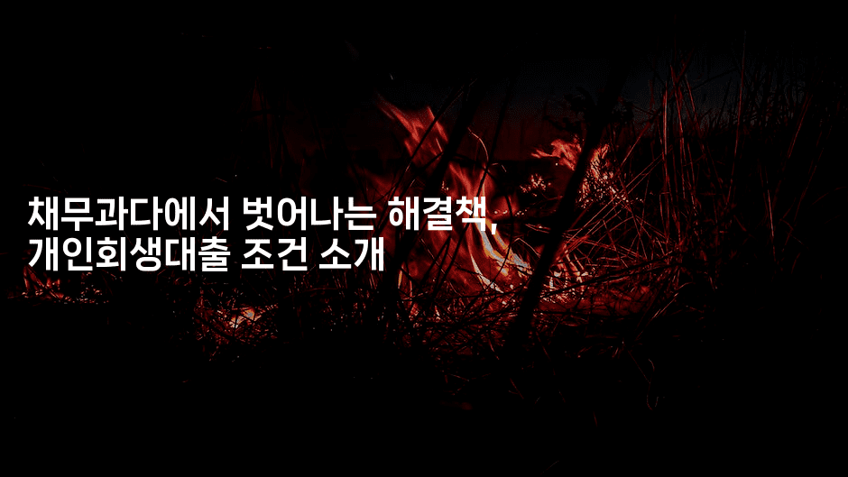 채무과다에서 벗어나는 해결책, 개인회생대출 조건 소개-절세왕