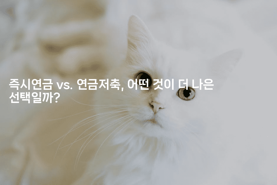 즉시연금 vs. 연금저축, 어떤 것이 더 나은 선택일까?2-절세왕